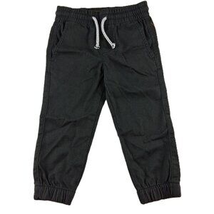 H&M Pull-On Cotton Twill Joggers Pants Boys Size 2T Black Drawstring Pockets